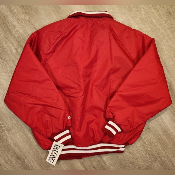 Vintage DeLong Varsity Jacket Mens Size XL Made in USA New Blank Red - Picture 5 of 8